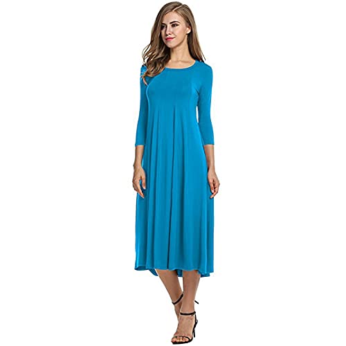 Vestidos Casuales para Mujer, Elegante, Elegante, De Algodón, Suelto, De Manga Larga, con Cuello Redondo, Vestidos Colgantes, Vestido De Pijama Plisado, Vestido De Fiesta,P,S