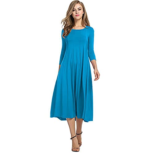 Vestidos Casuales para Mujer, Elegante, Elegante, De Algodón, Suelto, De Manga Larga, con Cuello Redondo, Vestidos Colgantes, Vestido De Pijama Plisado, Vestido De Fiesta,P,S