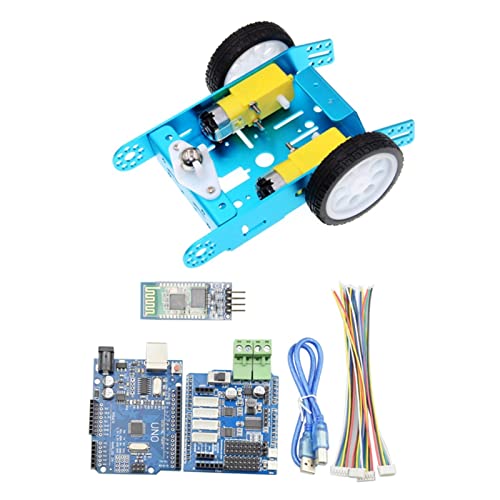 VIKEP Barato Ps2 Control Omni Wheel Robot Kit de chasis del Coche Ajuste for Arduino con TT Motor Bricolaje Programa Madre Piezas de Juguete Smart Robotic Car (Color : Bluetooth Control)