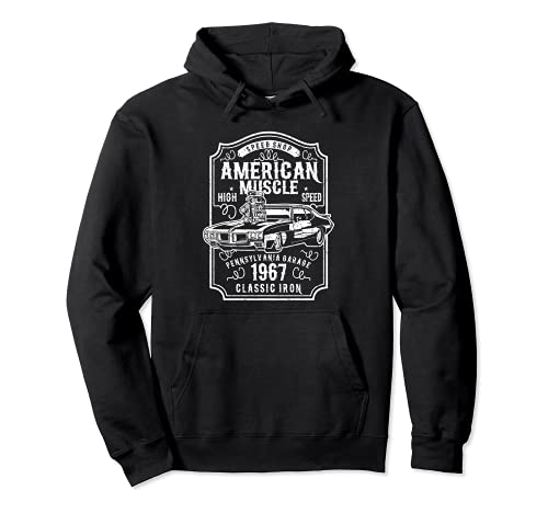 Vintage American Muscle Cars Retro Mechanic Coche clásico Sudadera con Capucha