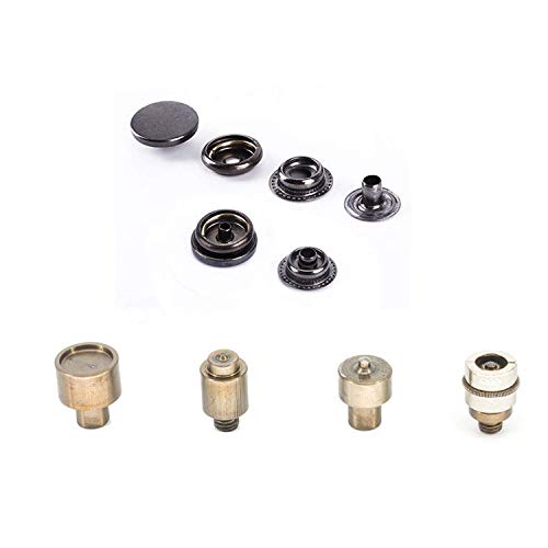 WedDecor 12.5mm Botones a Presión Troqueles Set para Zyt Alicates, Cierres, Fijación y Cierre Ropa,Reparación,Recambio,Trabajo Trabajo - Plateado, Plier + 12.5mm Press Studs Fixing Dies