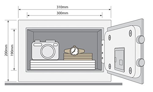 Yale YSB/200/DB1 - Caja Fuerte Gama Básica Pequeña, 200 x 310 x 200 mm