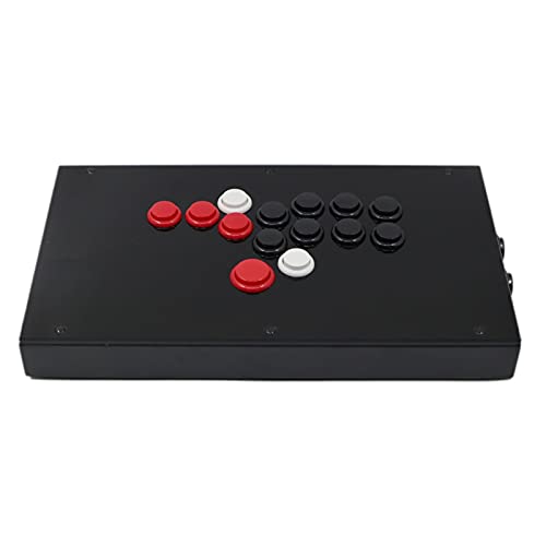 YUNXIAN Accesorios de Consola de Juegos F8-PS Todos los Botones Estilo de HitBox Arcade Joystick Fight Stick Game Controller Ajuste para PS4 / PS3 / PC Sanwa Obsf-24 30 Palanca de Mando