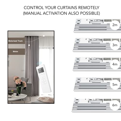 ABALON Riel Motorizado para Cortinas, 4 Metros, Motor WiFi Compatible con Alexa Google Home y App móvil, Smart Home, con Mando, Riel Eléctrico, Cortinas Automáticas Motorizadas. (4)