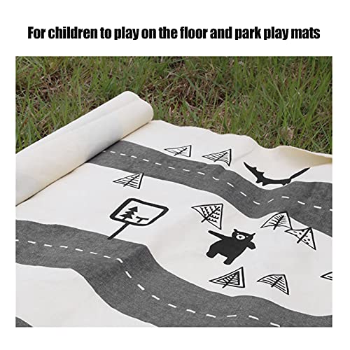 Alfombra plegable para bebés, alfombra suave para bebés Alfombra de juego Alfombra de juego para niños Alfombra de pista de carretera Alfombra de pista para gatear Paly(Pista del bosque profundo)