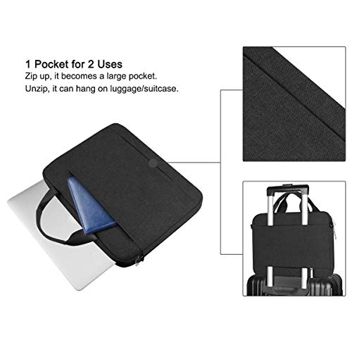 Arvok Funda para portátil de Estuche para Accesorios con Correa y asa, maletín para Ordenador portátil Maletín para Acer/ASUS/DELL/Lenovo/HP (15.6-Pulgadas, Negro)