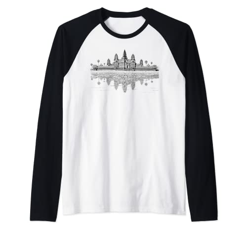 Camboya Angkor Wat Khmer Empire Camiseta Manga Raglan