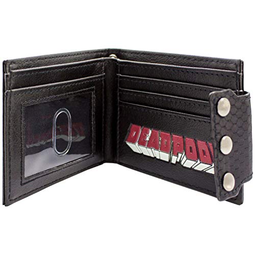 Cartera de Marvel Deadpool Insignia Triple abotonado Negro