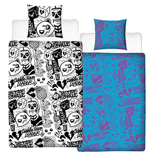 Textiles del hogar Ropa de cama infantil diseño de Fortnite Gamer Fanzine Character World Fortnite Juego de cama 135 x 200 cm y 80 x cm, 100% algodón, 2 piezas vemax.es