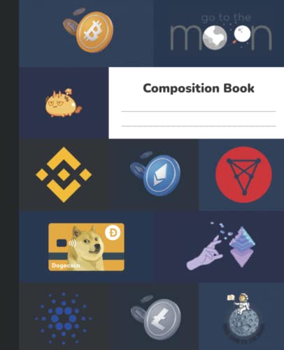 Composition Book: Doge coin to the moon: College Ruled Wide Lined Journal Bitcoin