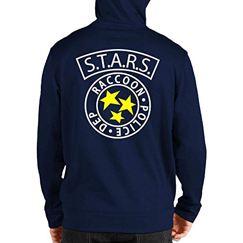 Desconocido Stars Police Dep - Sudadera con Capucha y Bolsillo (Azul Marino, XXL)