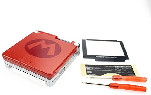 Einuz Carcasa completa para GBA SP Gameboy Advance SP Mari rojo