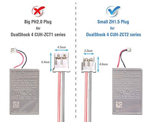 ElecGear 1x Batería de Repuesto para Controlador PS4 V4, Batería Recargable de 1500mAh para Playstation 4 Mando DualShock 4 CUH-ZCT2 LIP1522 con Enchufe Pequeño, Kit de Herramientas de Reparación