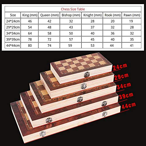 FINE MEN Wyx-ajte, 1set Chess Backgammon Damas 3 en 1 Juego de ajedrez de Madera Juego de ajedrez de Viaje Juego de ajedrez de Madera y Piezas de ajedrez de Madera para Paly para un Regalo