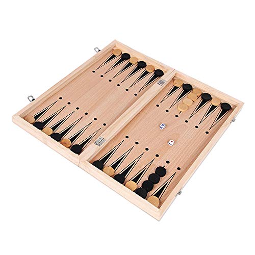 FINE MEN Wyx-ajte, 1set Chess Backgammon Damas 3 en 1 Juego de ajedrez de Madera Juego de ajedrez de Viaje Juego de ajedrez de Madera y Piezas de ajedrez de Madera para Paly para un Regalo