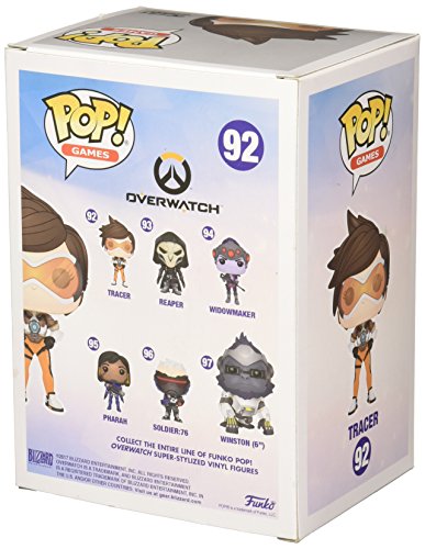 Funko - Colección Overwatch - Línea Pop Vinyl - Código 13441 - Figura 92 del Personaje Tracer, de Vinilo, edición Limitada, 9 cm de Altura