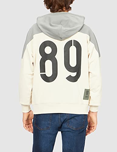 G-STAR RAW 89 Logo Block Hooded Sudadera con Capucha, Beige/Caqui (Whitebait A613-1603), XL para Hombre