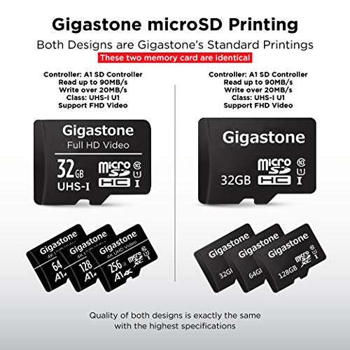 Gigastone 32GB Tarjeta de Memoria Micro SD, Paquete de 10, Video Full HD, Cámara de Vigilancia y Seguridad, Cámara de Acción, Drone, 90MB/s Micro SDHC UHS-I U1 C10 Clase 10