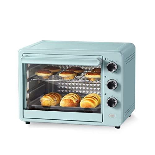 Horno Multifunción, Horno Tostador 32L Temporizador Puerta De Vidrio Doble Parte Superior E Inferior Horno Tostador De Encimera De Convección Negro Estético Y Práctico