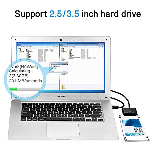 iitrust Adaptador de USB 3.0 a SATA III para 3.5" y 2.5" Discos Duros - SATA a USB 3.0 Convertidor y Cable externos, Soporte UASP, 16 TB MAX (12V Adaptador de Corriente Incluido),Color Negro (Negro)