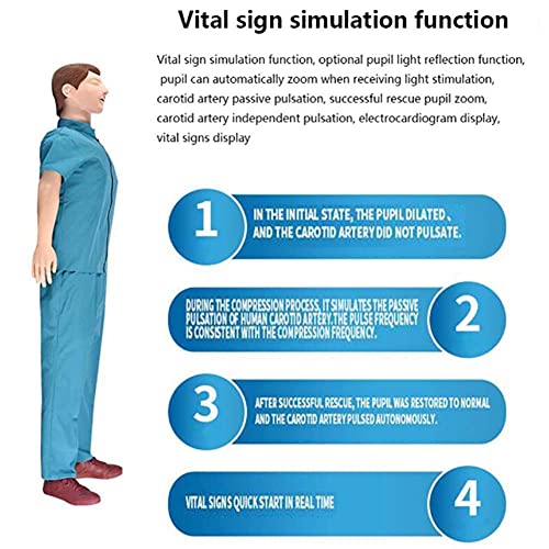 IVQAPP Full Body CPR Training Manikin with with Voice Prompt and Printing Function for Cardiopulmonary Resuscitation Simulator Medical Educational for Artificial Respiration Training