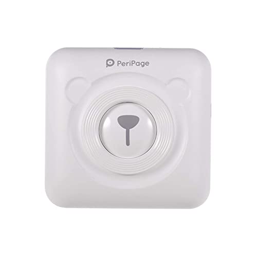 JEPODOR Peripage 304 DPI Pocket Impresora fotográfica Mini Photo Bluetooth Wireless Pegatinas Impresora para teléfono móvil Android e iOS (blanco 304DPI)