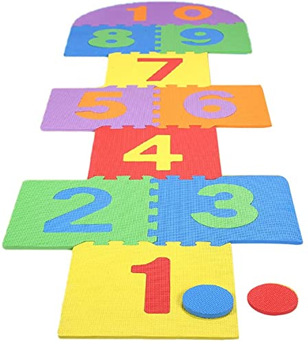 kaixinyg Número Hopscotch Mat Niños Gigante Hopscotch Mat Game Kids Soft Eva Espuma Enclaves de Espuma Interior Azotear Jardín al Aire Libre Juegos de Juegos de Juegos