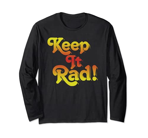 Keep It Rad! Vintage Funny Vintage Hipster 60s Typography Manga Larga