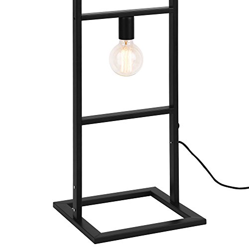 LUX-PRO Lámpara de pie Plauen con 4 Focos Moderna Diseño Altura 142,5 cm Iluminación Interior Luz efectiva Negro 4 x E27 60W