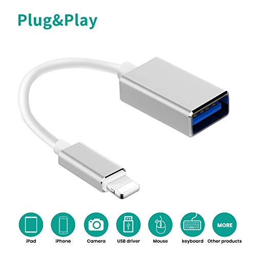 meloaudio Cable Adaptador OTG de USB para iPhone iPad iOS 13 Interfaz de Piano Micrófono Audio Teclado Batería Mezclador