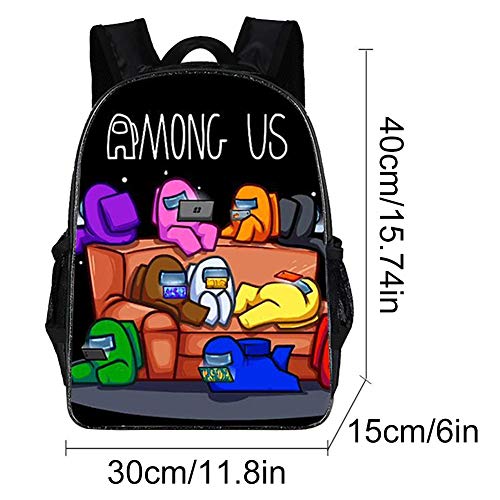 Mochilas Mochila escolar para niños Entre nosotros Mochila escolar Juego Mochila escolar de dibujos animados en 3D para niños Estudiantes de primaria y secundaria