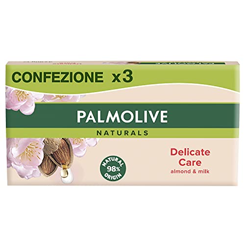 Palmolive Naturals Jabón, Leche de Almendras, 3 Unidades