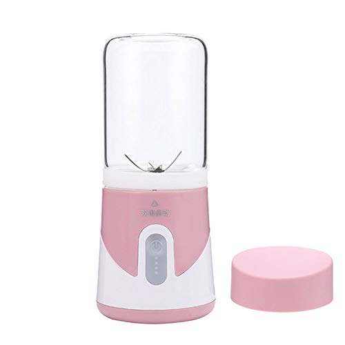 Portátil Jugo Exprimidor Eléctrico Mezclador Copa/Frutas/USB Blender, Inicio Licuadora Personal Batidora 20000 RPM, Con Contenedor Tritan De 400 Ml Sin BPA Para Hielo/Nueces/Sopa/Salsa,Rosado