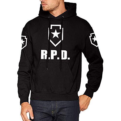 Raccoon City Police Department - Sudadera con Capucha y Bolsillo (Negro, XXL)