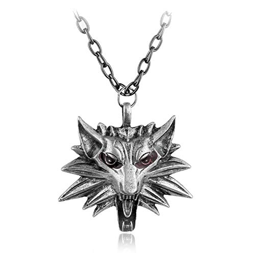 Serie De Juegos The Witcher 3 Witcher3 Witcher Collar De Cabeza De Lobo Collar De Hombre Collar Con Colgante Personalidad Tendencia Popular