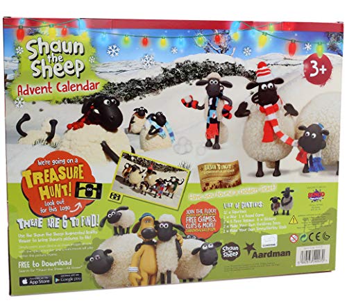 Shaun the Sheep Calendario de Adviento para Niños Wallace and Gromit Dibujos Animados Incluye Pegatinas Figuritas Rompecabezas Juego de Mesa