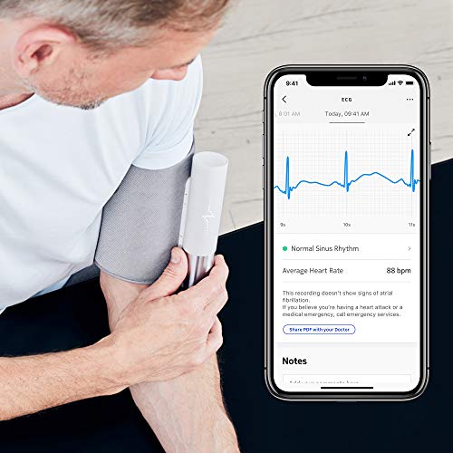 Withings Bpm Core - Tensiómetro inteligente con Electrocardiograma y Estetoscopio digital, Gris