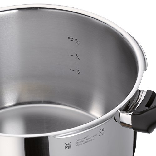 WMF Perfect Plus - Set con olla rápida de 22 cm de diámetro de 6.5 litros y cuerpo de 3 litros con cesta de vapor, para inducción, Acero inoxidable