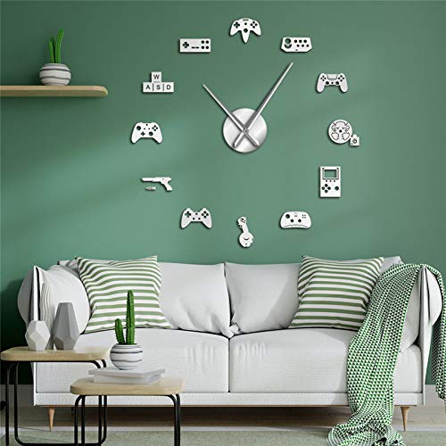 yage Pegatinas de Pared Reloj Controlador de Juegos Video DIY Joysticks Grandes Gamer Cool Man Gamepad Fondos de Pantalla Relojes Juegos Niños Habitación Decoración del hogar