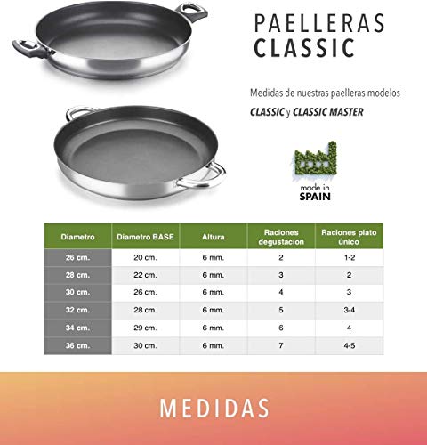 ALZA MASTER CLASSIC - Paellera antiadherente 32cm (base 28cm)