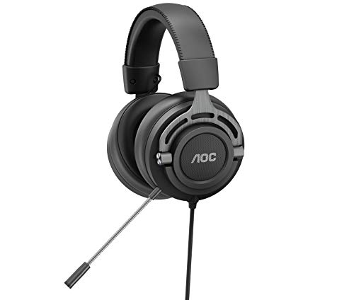 AOC GH200 - Auriculares Gaming para PC, PS4/PS5, XBOX, SWITCH, conectividad 3,5 mm Jackphone, micrófono, Y-splitter, Estéreo 2.0