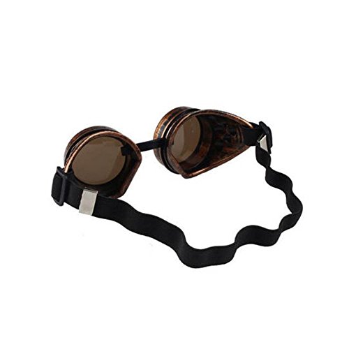 Ardisle Steam Punk Gafas Cyber Gafas Soldadura de cobre Goth Cosplay Blinder Retro Punk