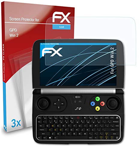 atFoliX Lámina Protectora de Pantalla compatible con GPD Win 2 Película Protectora, ultra transparente FX Lámina Protectora (3X)