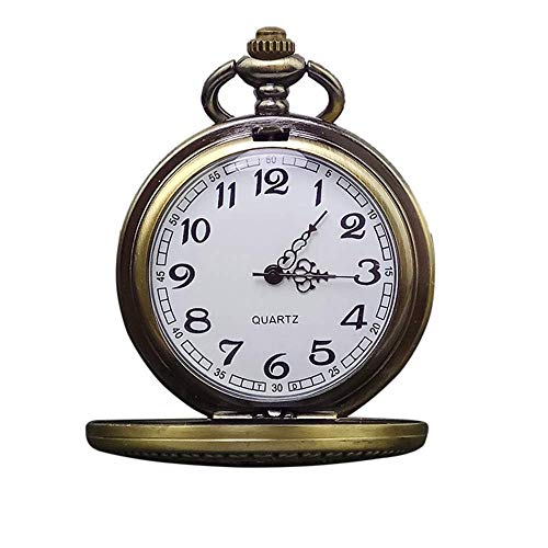 DAGUAI Reloj de Bolsillo Retro Hollow Steam Butterfly Estilo Antiguo Cuarzo Reloj de Bolsillo Collar for el cumpleaños Anniversary Day Christmas (Color : Bronze, Size : Free Size)