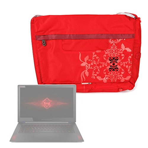 DURAGADGET Bolso Rojo con Print Floral para Portátil MSI GE63VR Raider, GL62M 7RD-429XES, GL62M 7RE-407, GS63VR, Leopard GP62M 7RD-268XES - con Múltiples Bolsillos Y Asa De Hombro Ajustable