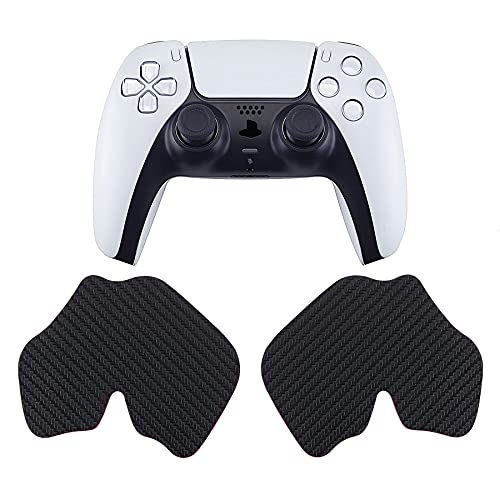 eXtremeRate PlayVital Pegatina para PS5 Aadhesivo de Silicona Antideslizante Piel de Goma para PS5 Control Protector con Textura Pegatina de Agarre para Playstation 5 Mando(Fibra de Carbono)