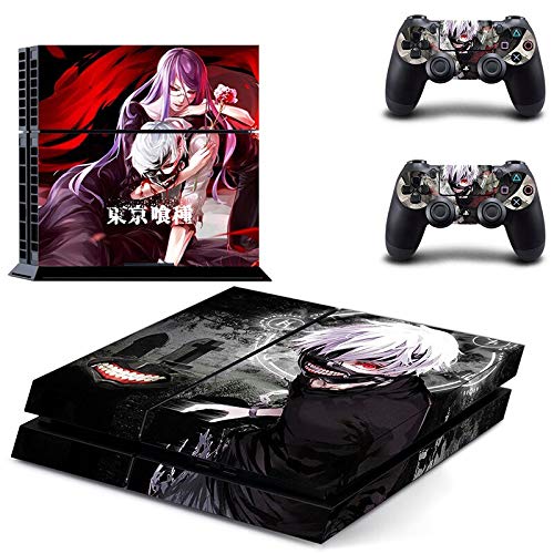 FENGLING Ps4 Anime Tokyo Ghoul Vinilo calcomanía Pegatinas de Piel para Playstation 4 Juego de Consola + 2 Controladores Gamepad Pegatinas Accesorios