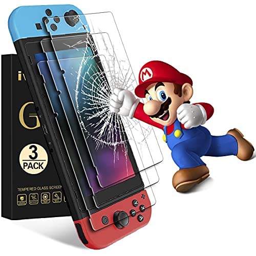 ivoler [3 Piezas] Protector de Pantalla para Nintendo Switch, Cristal Vidrio Templado Premium