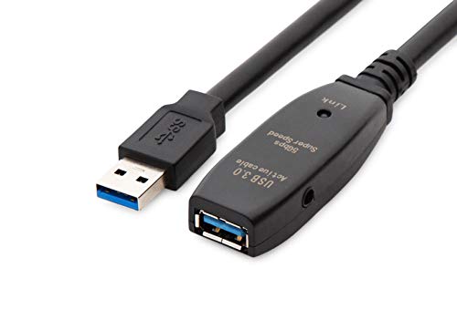 MutecPower 7.5m USB 3.0 Macho a Hembra del Cable con chipset de extensión - Cable de extensión Activa/Cable repetidor - 7.5 Metros