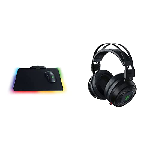 Razer Mamba HyperFlux Pack con Ratón Inalámbrico para Gaming y Alfombrilla de Carga Firefly HyperFlux + Nari Ultimate Auriculares Inalámbricos Tecnología HyperSense, THX Spatial Audio